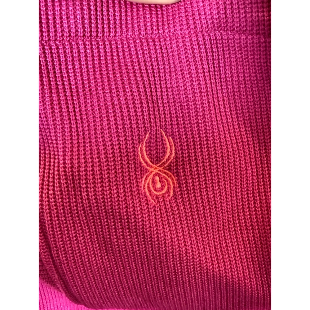 Spyder Core Sweater Hoodie Women XL Pink Excellent Full Zip Knit Fleece Jacket - Picture 3 of 5